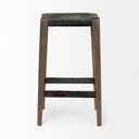 Nell 30 Seat Height Black Metal Seat Foot Rest With Brown Wood Legs Stool - Default Title