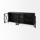 Poppy I 79x16 Black Metal With Glass Door Sideboard - Default Title