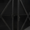 Poppy I 79x16 Black Metal With Glass Door Sideboard - Default Title