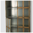 Pandora I 74 H Brown Wood and Metal Glass Door Display Cabinet - Default Title