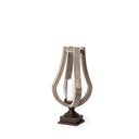 Brillion Small Rustic Wood Metal Table Candle Holder - Default Title