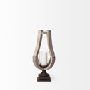 Brillion Small Rustic Wood Metal Table Candle Holder - Default Title