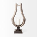 Brillion Large Rustic Wood Metal Table Candle Holder - Default Title