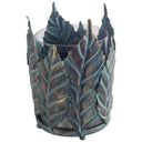 Pana I Small GreenGold Metal Leaf Table Candle Holder - Default Title