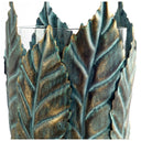 Pana I Small GreenGold Metal Leaf Table Candle Holder - Default Title
