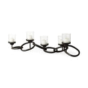 Quito Black Metal Chain-Link Five Candle Table Candle Holder - Default Title