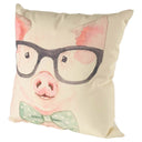 Gunther 18 x 18 Pink Pig with Glasses Decorative Pillow Cover - Default Title