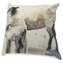 Clover 18 x 18 Gray Watercolor Lambs Decorative Pillow Cover - Default Title