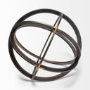 Galenna III Large 10L x 10W Black Metal Circular Decorative Orb - Default Title