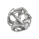 Ramus III Small 5L x 5W Silver Antler Shaped Decorative Orb Ball - Default Title