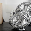 Ramus III Small 5L x 5W Silver Antler Shaped Decorative Orb Ball - Default Title