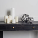 Ramus III Small 5L x 5W Silver Antler Shaped Decorative Orb Ball - Default Title