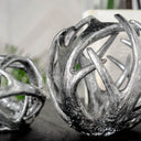 Ramus IV Large 7L x 7W Silver Antler Shaped Decorative Orb Ball - Default Title