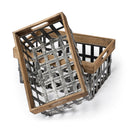 Chartrand Set of 2 Wood And Metal Open Crate Style Baskets - Default Title