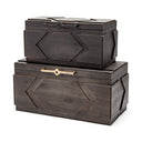 Cassia Set of 2 Brown Wooden Boxes - Default Title