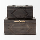 Cassia Set of 2 Brown Wooden Boxes - Default Title