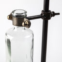 Jarvis Set of Five Dark Brown Metal and Glass Chemistry Inspired Bottles - Default Title