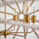 Ava White 34D Gold Metal and White Wood Beaded Six Bulb Chandelier - Default Title