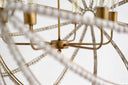 Ava White 34D Gold Metal and White Wood Beaded Six Bulb Chandelier - Default Title