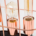 Sutton 193H Rose-Gold Metal Cylindrical Cage Three Bulb Table Lamp - Default Title