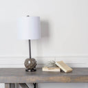 Brant I 25 Brown Resin Base White Shade Table Lamp - Default Title
