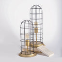 Carkner I 38H Gun-Metal Grey Cylindrical Metal Cage Table Lamp - Default Title