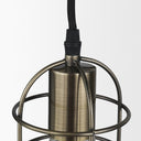 Hines I 4x8 Antiqued-Brass Metal Cage Pendant Light - Default Title