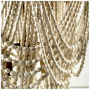 Pendra 26x23 Gold Metal Whitewashed Wooden Bead Three Bulb Chandelier - Default Title