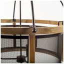Penhill 25x24 Black and Wooden Three Bulb Chandelier - Default Title