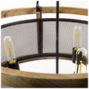 Penhill 25x24 Black and Wooden Three Bulb Chandelier - Default Title