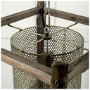 Keppler 16L x 16W x 183H Perforated Metal and Wood Pendant Light - Default Title