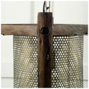 Keppler 16L x 16W x 183H Perforated Metal and Wood Pendant Light - Default Title