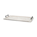 Alfred 35L x 16W Natural Wooden Herringbone Rectangular Tray - Default Title