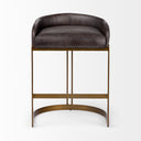 Hollyfield II Black Leather Seat Gold Metal Base Counter Stool - Default Title