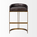 Hollyfield II Black Leather Seat Gold Metal Base Bar Stool - Default Title