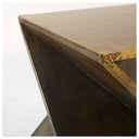 Zelda 20L x 20W Gold Metal-Cladded Z-Shaped Wooden Accent Table - Default Title
