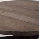 Triumph 40 Round Brown Solid Wood Top Black Metal Base Coffee Table - Default Title