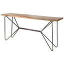 Papillion I 66L x 16W Natural Solid Wood and Iron Console Table - Default Title