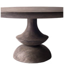 Crossman 60 Round Dark BrownGray Solid Wood Table Top Base Dining Table - Default Title