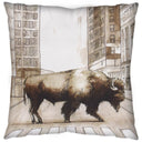 Northstreet II 18 x 18 Brown Bison City Crossing Decorative Pillow Cover - Default Title