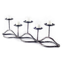Orville Black Metal Pipe Five Tealight Table Candle Holder - Default Title