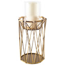Othello I Tall Antiqued Brass Metal Table Candle Holder - Default Title