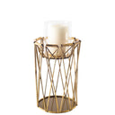Othello II Short Antiqued Brass Metal Table Candle Holder - Default Title