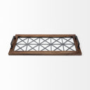 Ellingson 28L x 13W Black Rectangular Metal Glass Wood Bottom Tray - Default Title