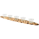 Yerba Reclaimed Mango Wood Five Tealight Table Candle Holder - Default Title