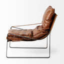 Hornet I 270L x 350W x 360H Brown Leather Unibody Seat w Black Metal Frame Accent Chair - Default Title
