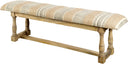 Greenfield II 59L x 14W Patterned Tan Upholstered Wood Frame Accent Bench - Default Title