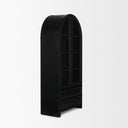 Gehry 723 H Dark Brown Metal Brown Wood and Glass Door Display Cabinet - Default Title