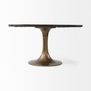 McLeod II 54 L x 54 W x 2875 H Round Brown Solid Wood Top Gold Metal Base Dining Table - Default Title