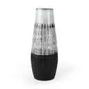 Tanami I Tall Dark BrownWhite Ceramic Vase - Default Title